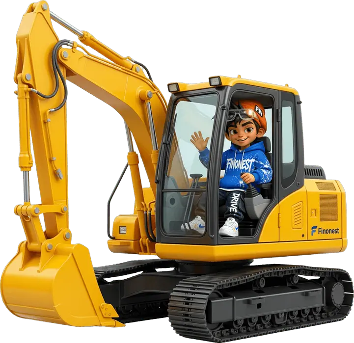 Construction Equipment Loan 3D Mascot Character
